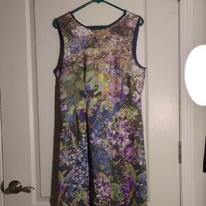 White House Black Market Vibrant Floral Print Midi Dress